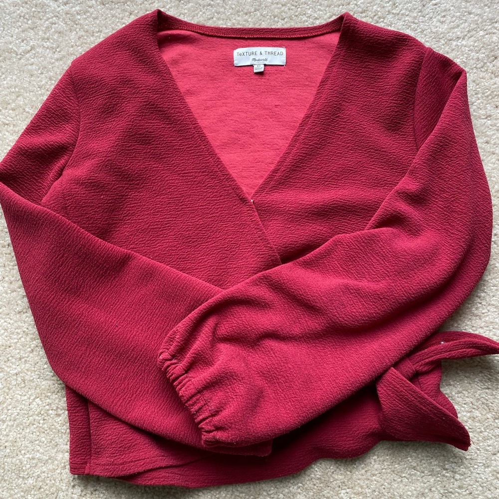 Madewell Texture and Thread Red Shirt Size XS